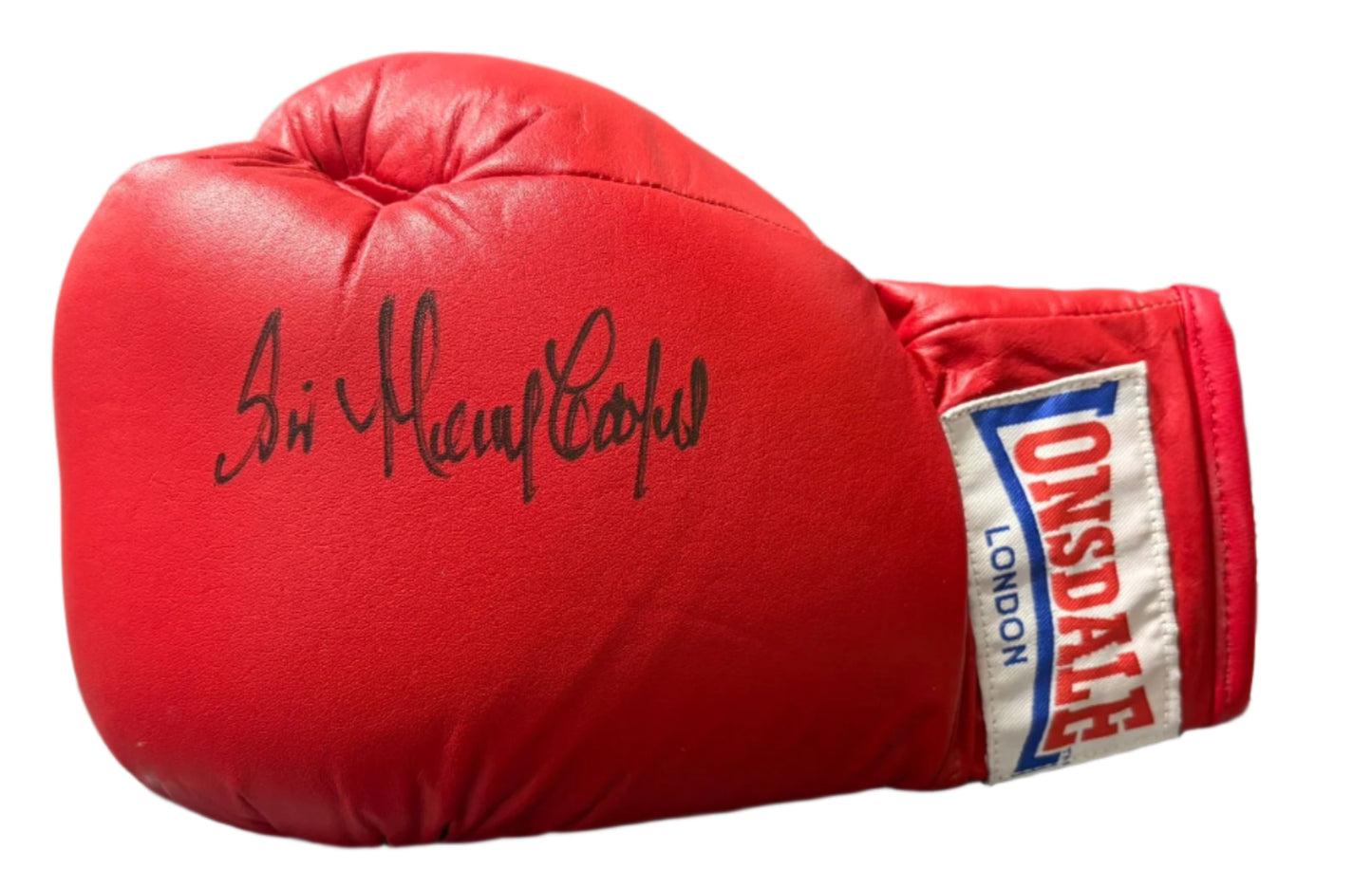 British Boxing Legend Sir Henry Cooper Signed Red Lonsdale Boxing Glove + Cert