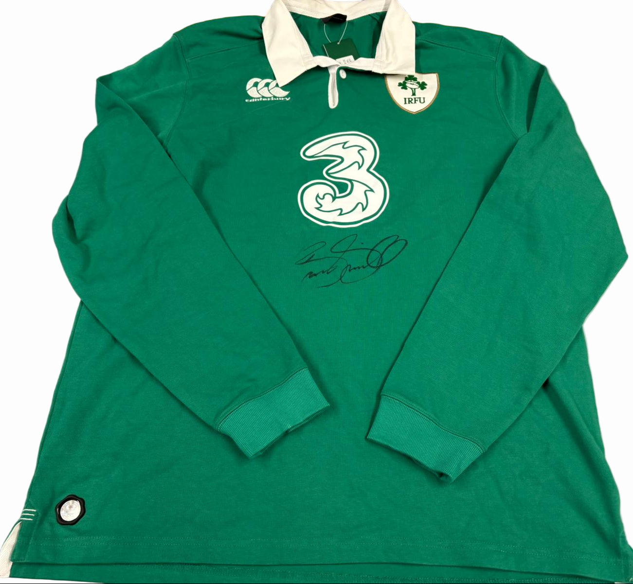 Rugby Legend Brian O'Driscoll Signed Canterbury 3 Ireland Rugby Shirt + Dealer COA