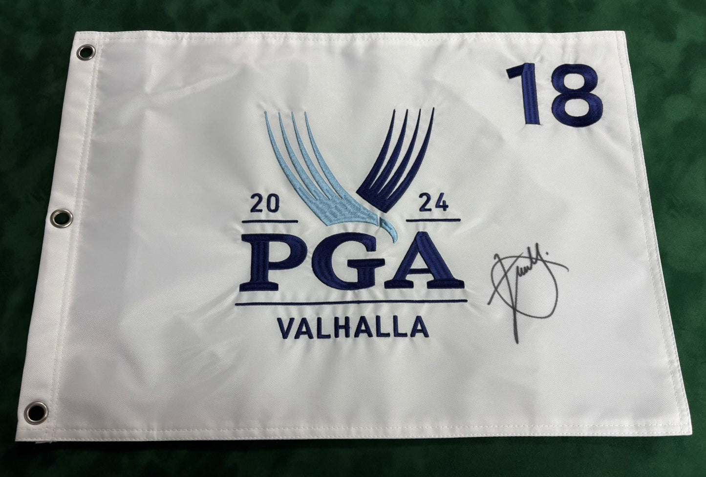 2024 PGA Championship at Valhalla Golf Flag Signed by Winner Xander Schauffele + COA