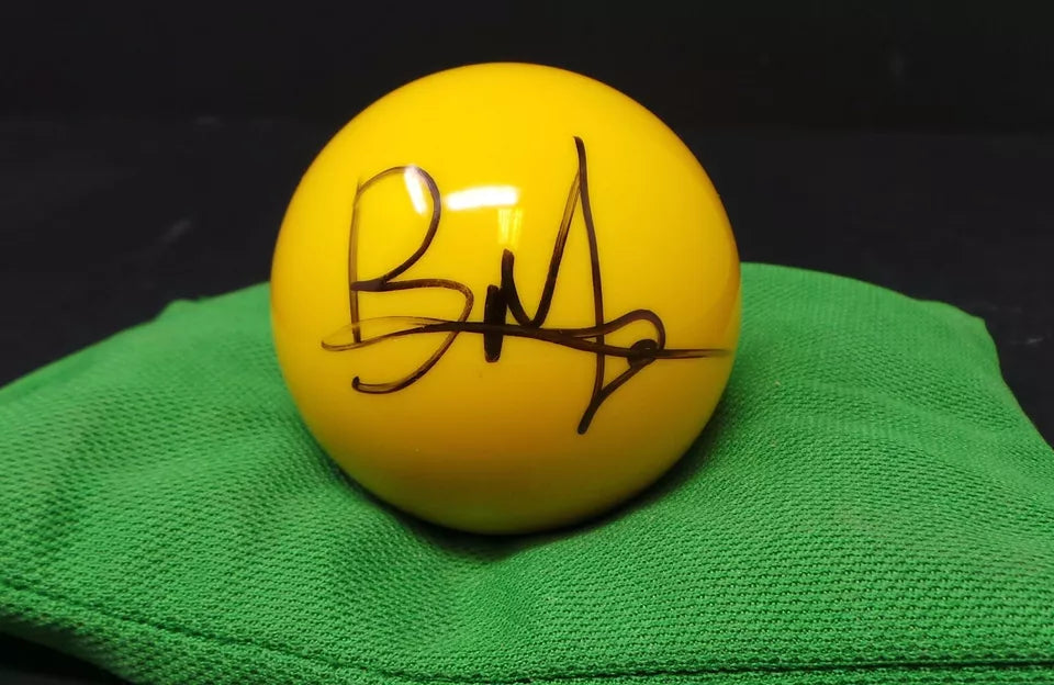 Brendan Moore Signed YELLOW Snooker Ball + Dealer COA