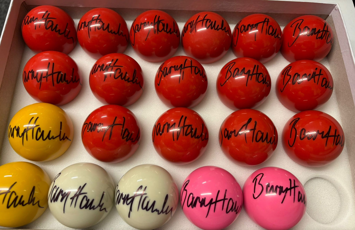 Barry 'The Hawk' Hawkins Signed Red Snooker Ball + Dealer COA