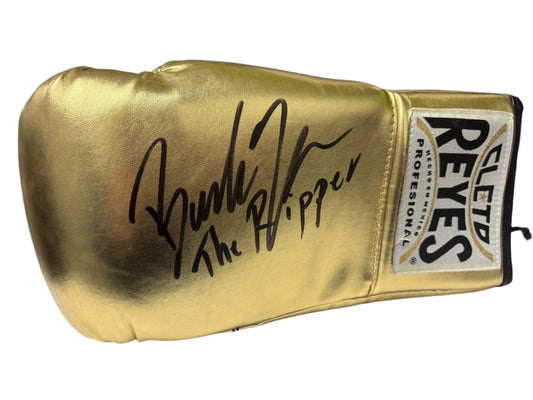 Badou Jack 'The Ripper' Swedish Boxer Signed Cleto Reyes Gold Boxing Glove + Cert