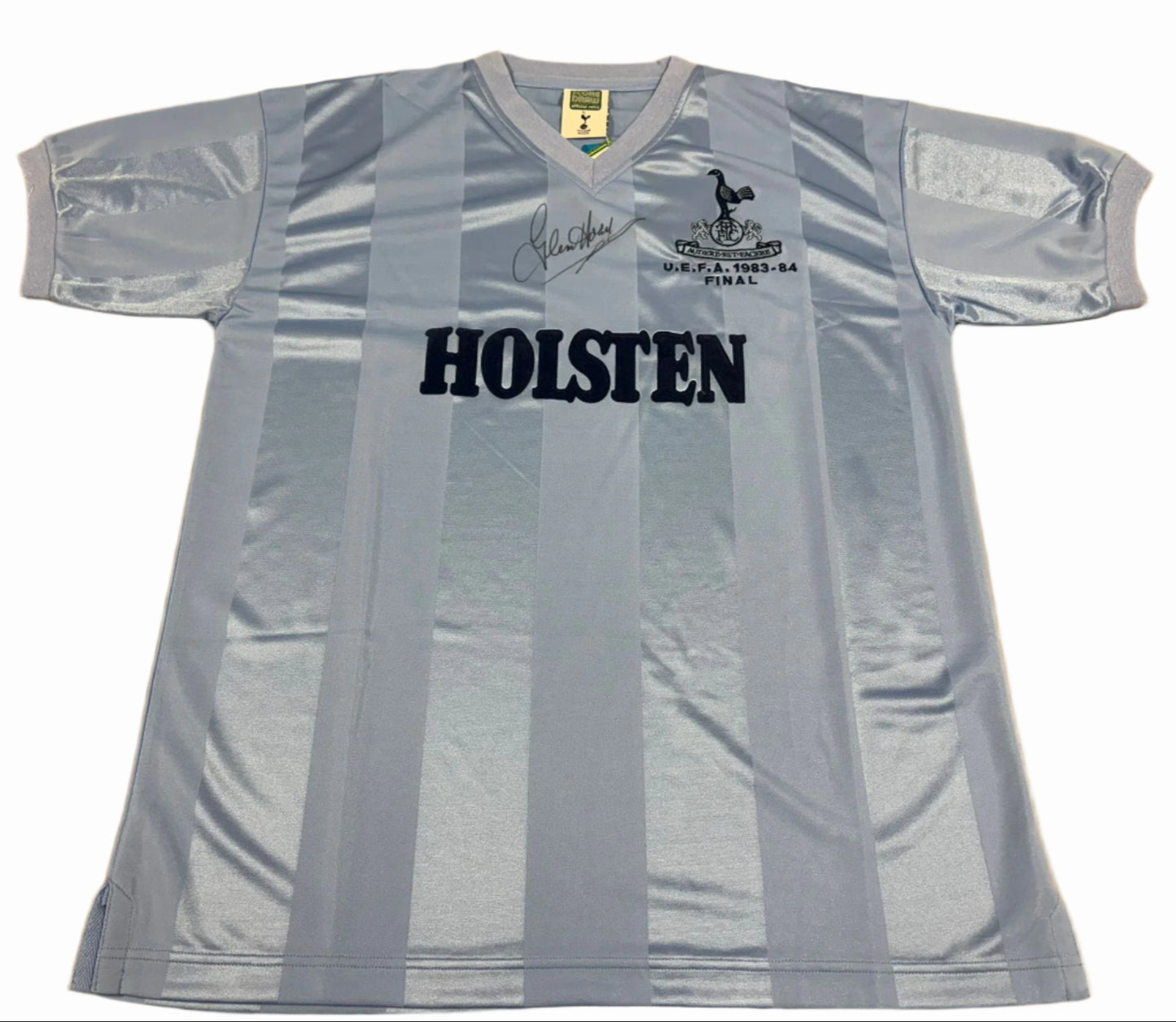 Glenn Hoddle Signed Tottenham Hotspur 1984 UEFA Cup Final Retro Football Shirt + COA