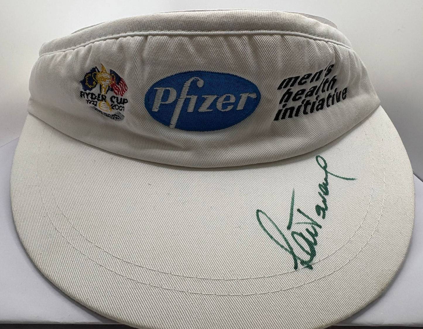 Sam Torrance Signed 2001 Ryder Cup at The Belfry Pfizer Golf Visor + Dealer COA