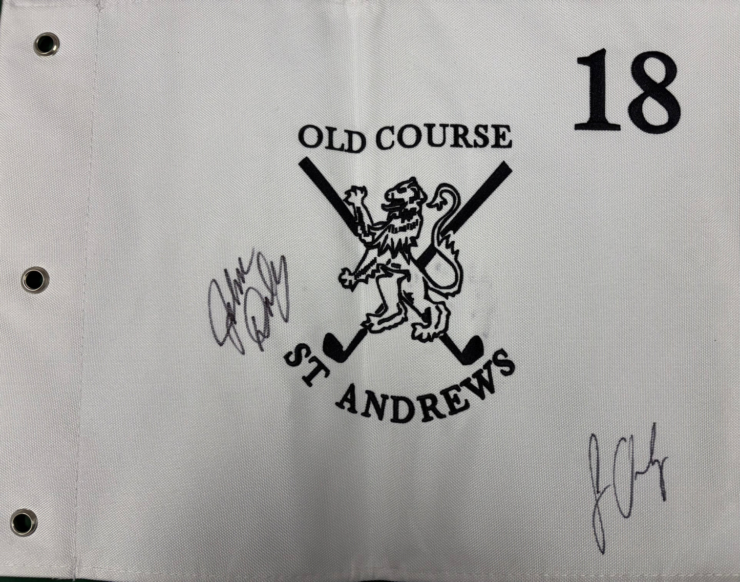 John Daly & Louis Oosthuizen Signed St Andrews Old Course Golf Pin Flag + Cert