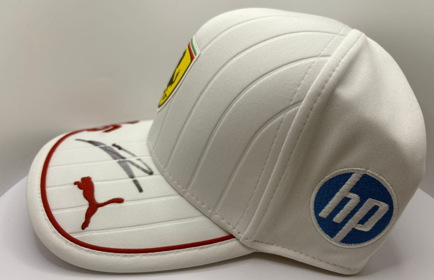 Charles Leclerc #16 Scuderia Ferrari Formula One Driver Signed White Puma F1 Cap + COA