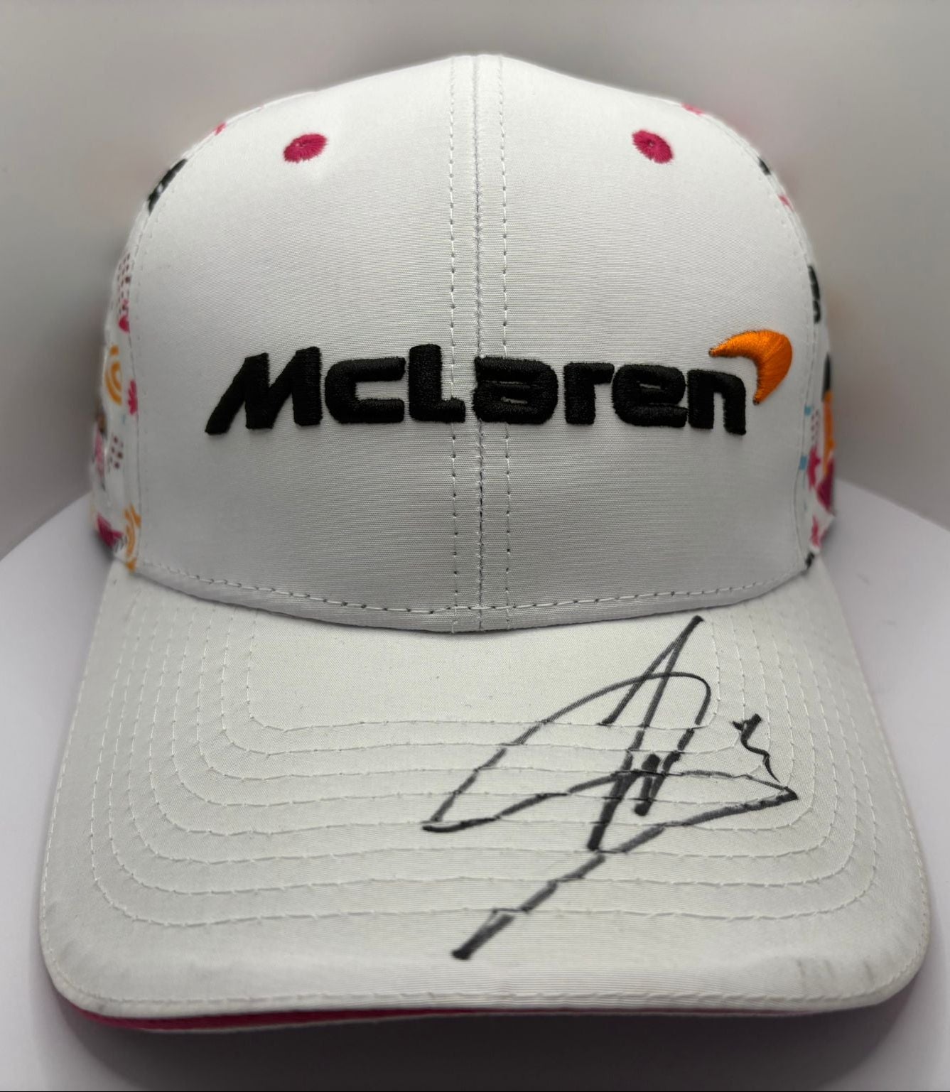 2025 British Grand Prix Winner Lando Norris Signed Miami Special McLaren F1 Cap + Dealer COA