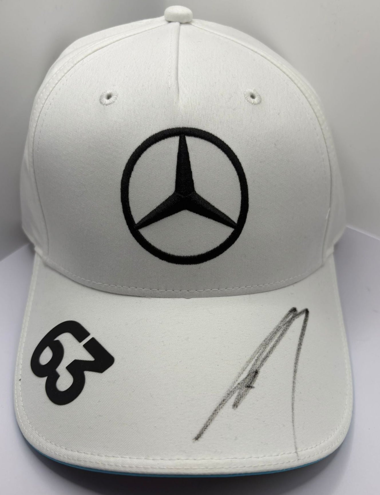 2025 Canadian Grand Prix Winner George Russell Signed White Mercedes F1 Cap + COA