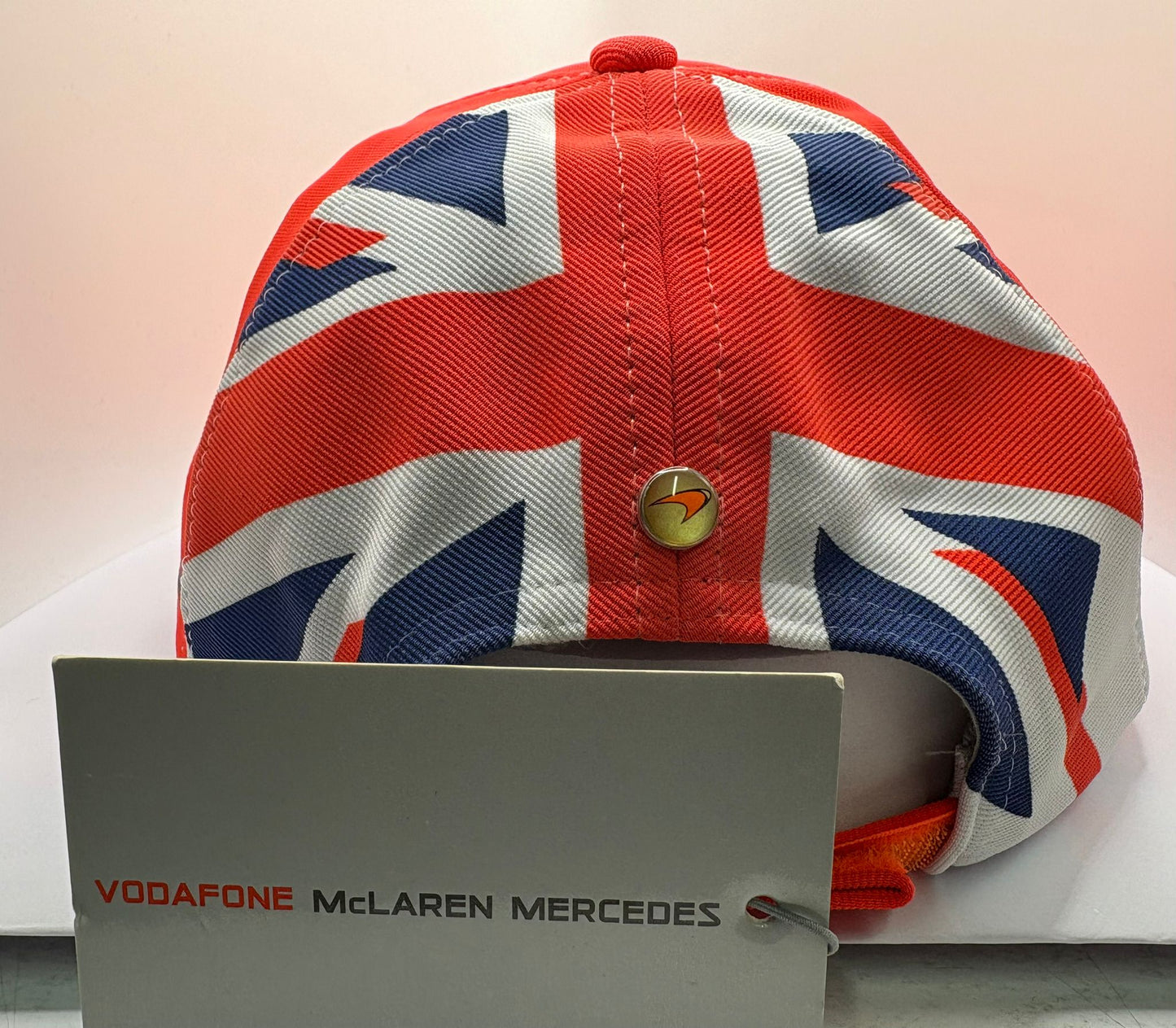 Formula One Legend Lewis Hamilton Signed Vodafone McLaren Mercedes Red Union Jack F1 Cap with COA