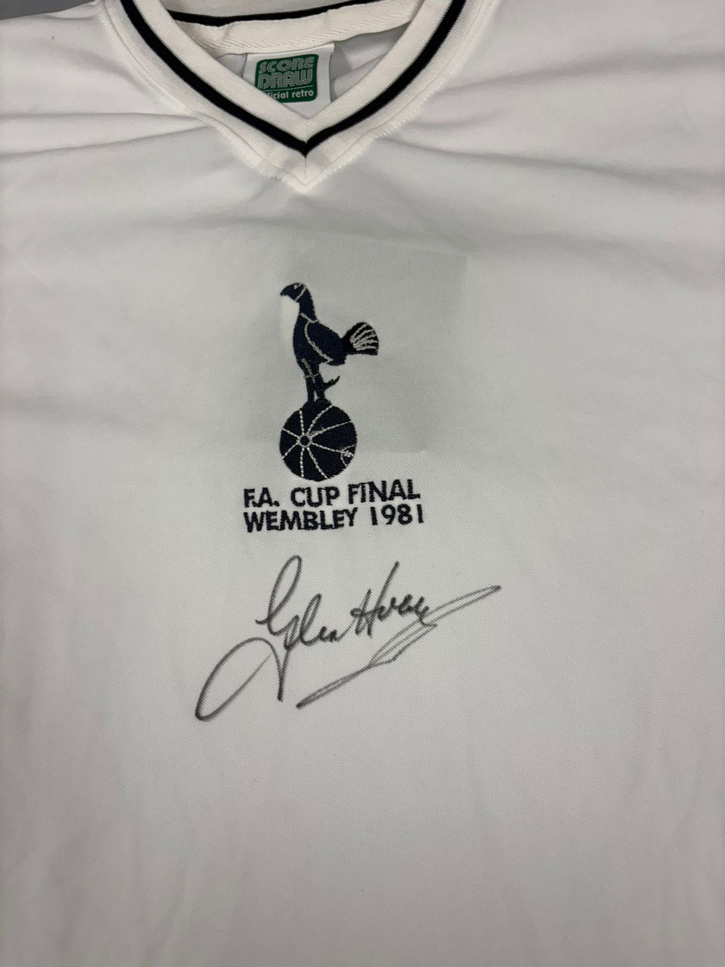 Glenn Hoddle Signed Tottenham Hotspur Retro 1981 FA Cup Final Football Shirt + COA
