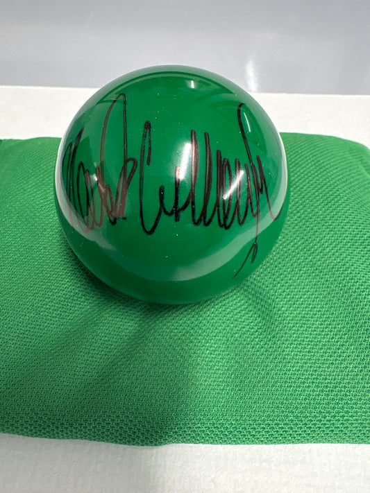 Mark Williams Signed GREEN Snooker Ball + Dealer COA