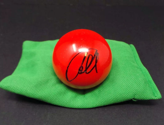 John Higgins Signed RED Snooker Ball + Dealer COA