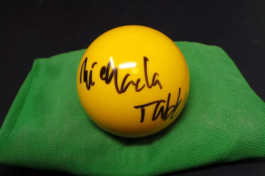Michaela Tabb Snooker Referee Signed YELLOW Snooker Ball + Dealer COA