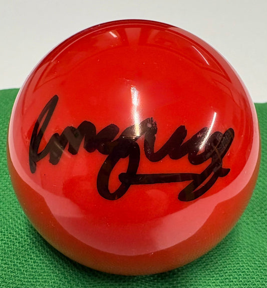 Robbie McGuigan Signed RED Snooker Ball + Dealer COA