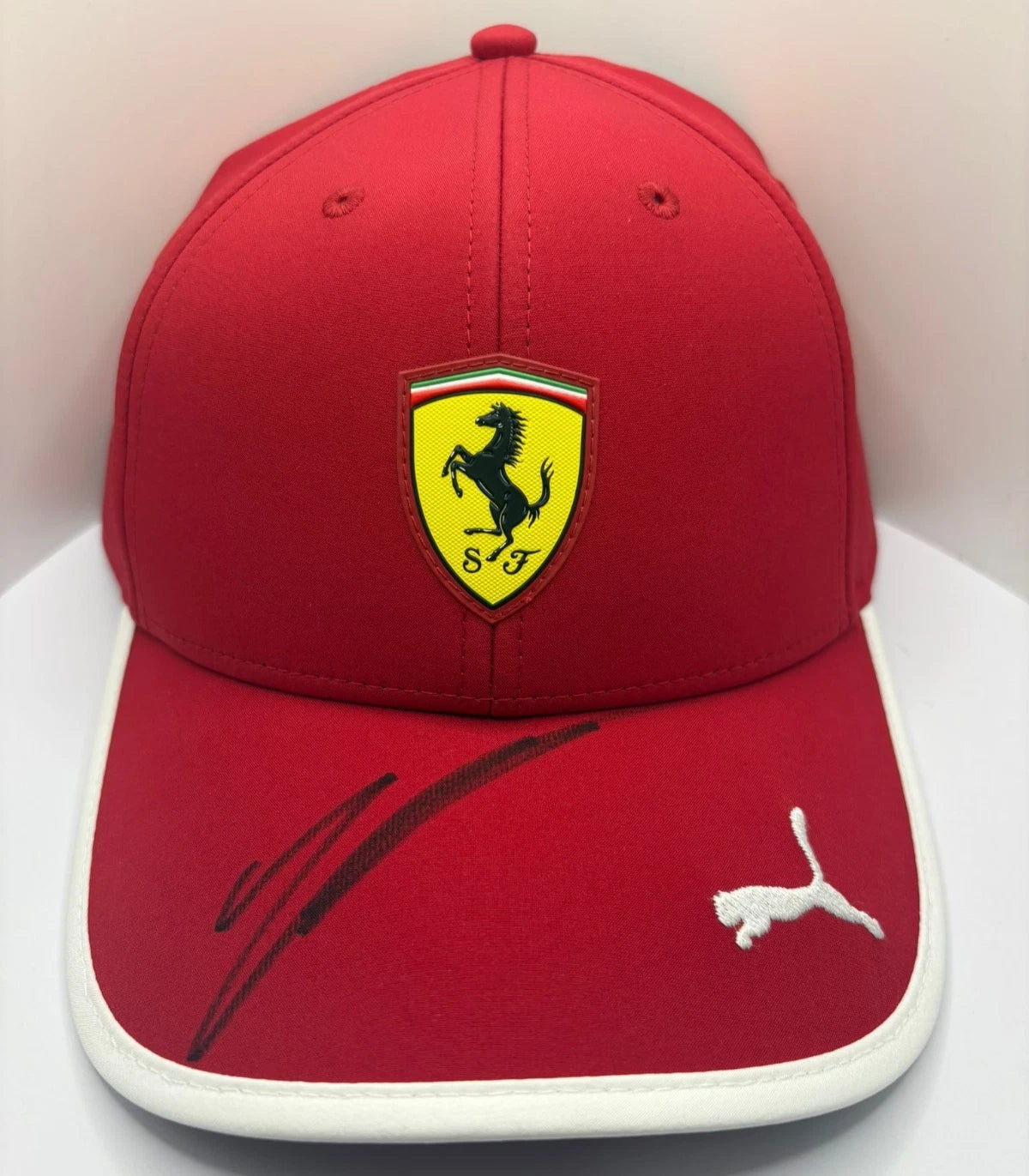 Charles Leclerc #16 Scuderia Ferrari F1 Driver Signed Red Puma F1 Cap + Cert