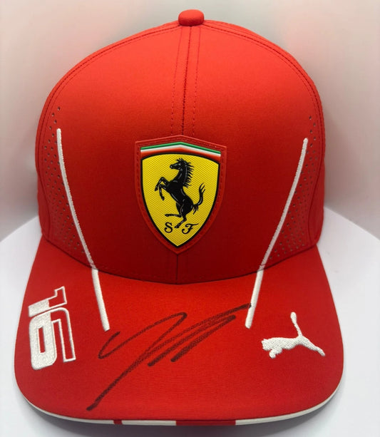 Charles Leclerc #16 Scuderia Ferrari F1 Driver Signed Red Puma F1 Cap + Cert