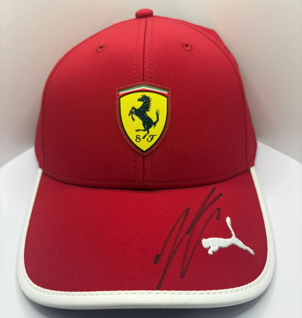 Charles Leclerc #16 Scuderia Ferrari F1 Driver Signed Red Puma F1 Cap + Cert