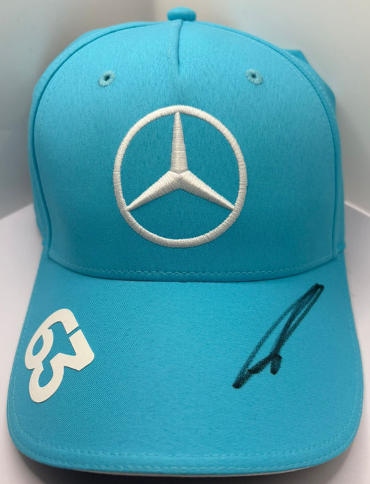 2025 Canadian Grand Prix Winner George Russell Signed Blue Mercedes F1 Cap + COA