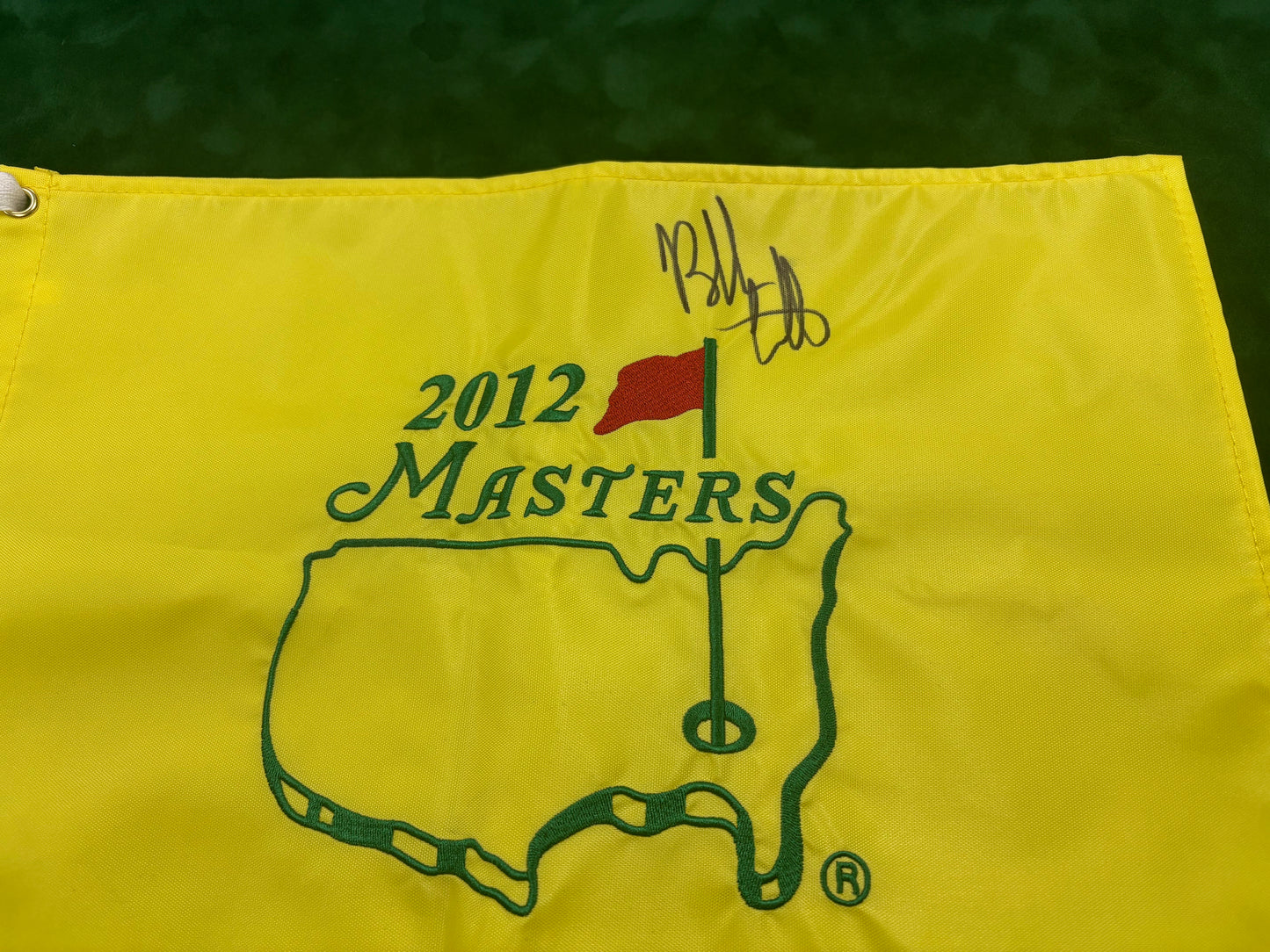 2012 Champion Bubba Watson Signed Masters Golf Flag + Dealer COA