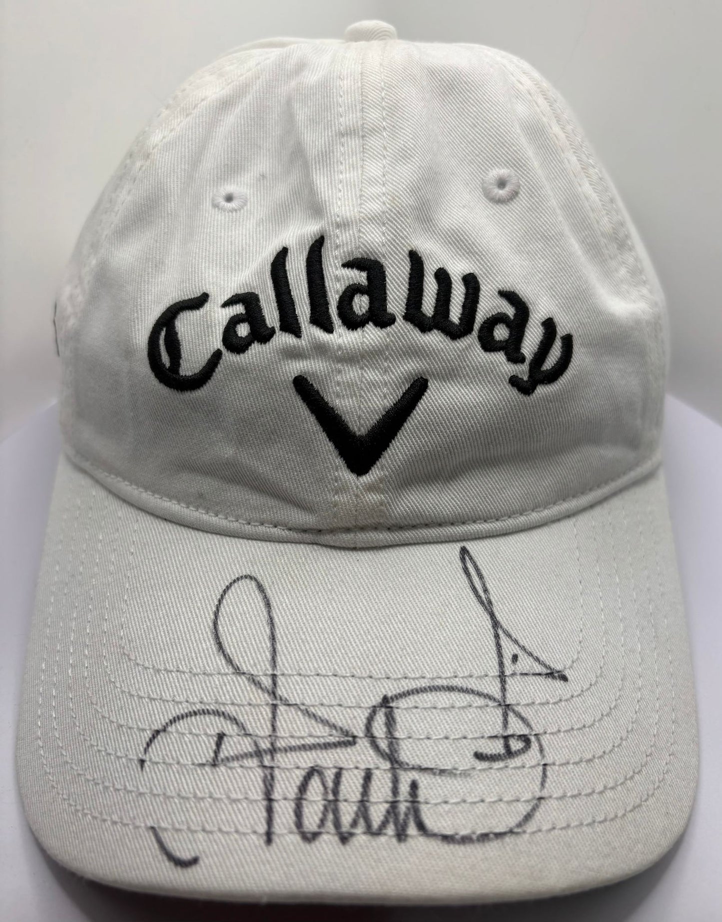 Ian Poulter Signed Callaway DP World Tour White Golf Cap + Dealer COA