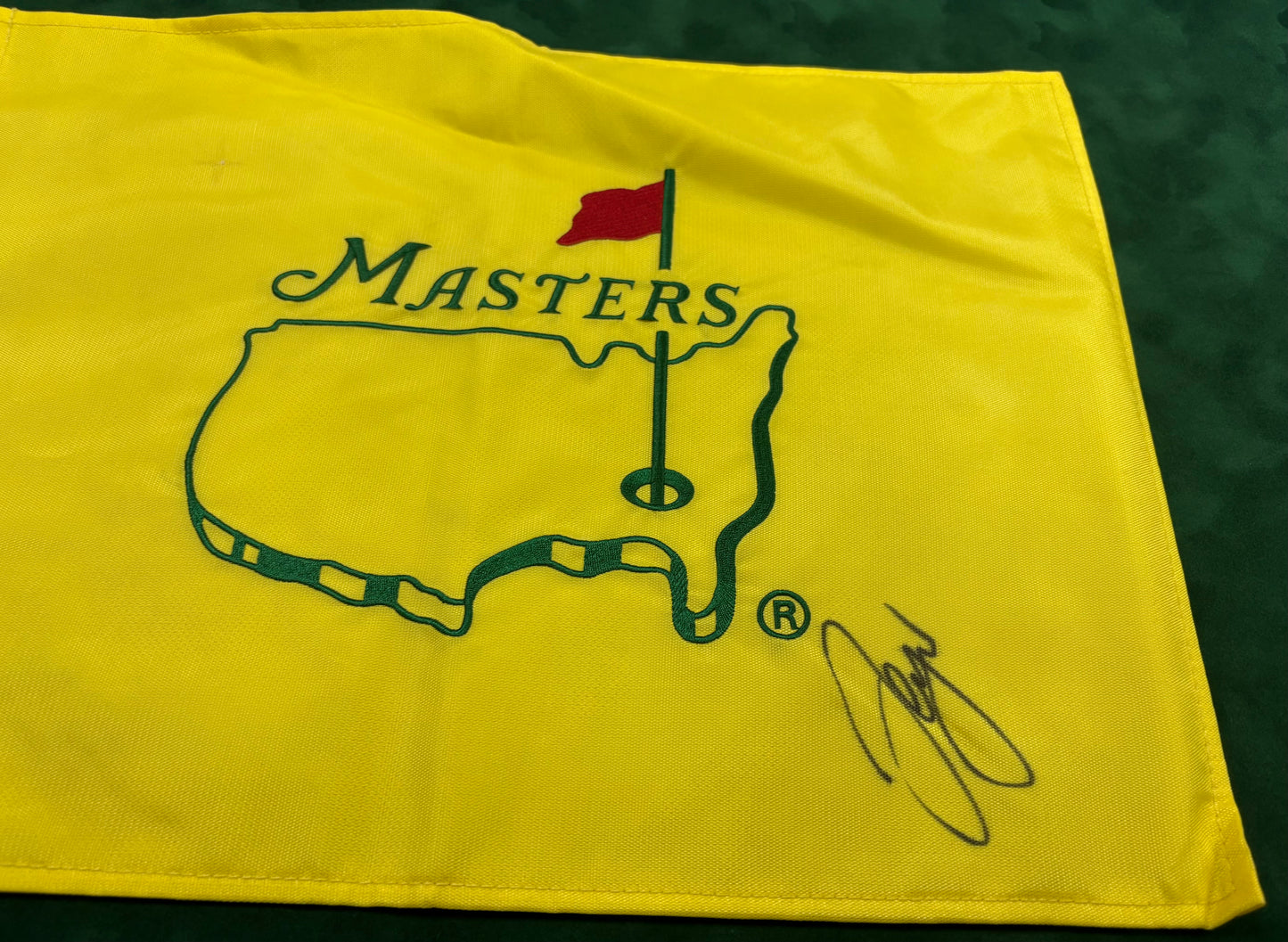 2017 Champion Sergio Garcia Signed Undated Masters Flag + Dealer COA