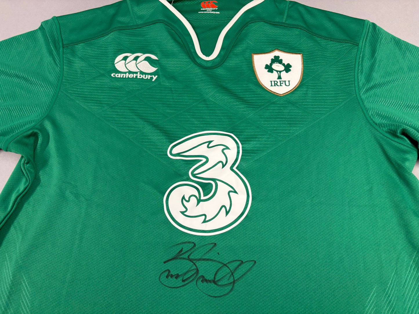 Rugby Legend Brian O'Driscoll Signed Canterbury 3 Ireland Rugby Shirt + Dealer COA
