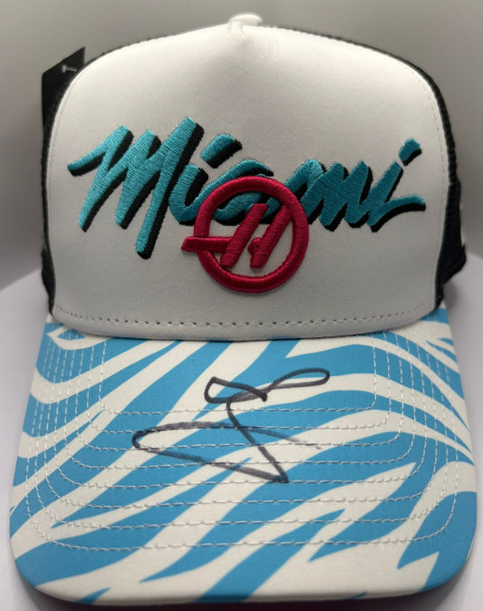 Ollie Bearman Haas Formula One Driver Signed Miami Special New Era F1 Cap + Dealer COA