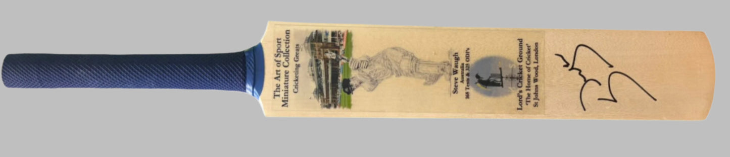 Steve Waugh Australian Ashes Legend RARE Signed Mini Cricket Bat + Dealer COA