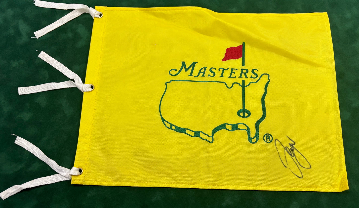 2017 Champion Sergio Garcia Signed Undated Masters Flag + Dealer COA