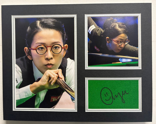 3x Women's World Snooker Champion OnYee Ng Signed Table Baize Display + Cert