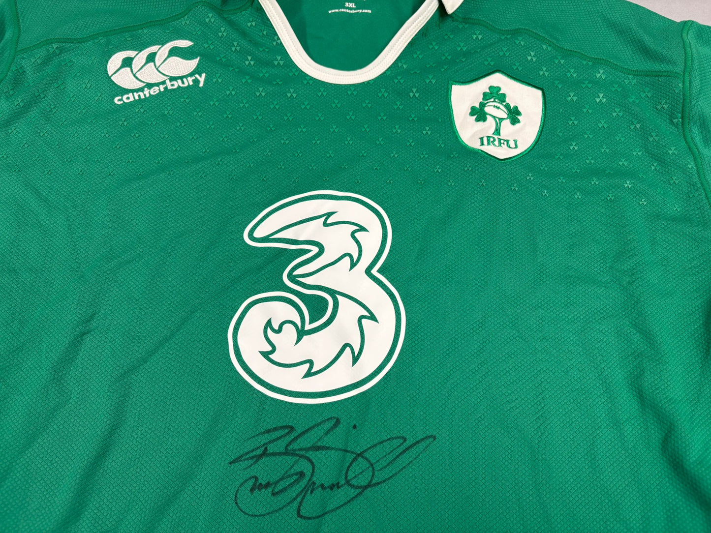Rugby Legend Brian O'Driscoll Signed Canterbury 3 Ireland Rugby Shirt + Dealer COA