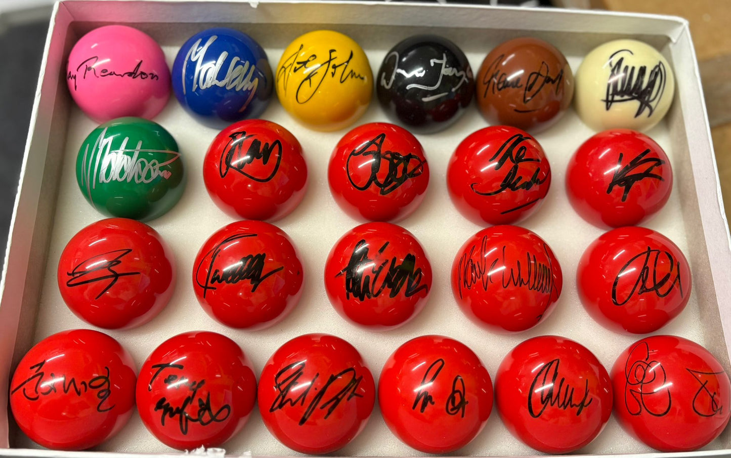 RARE Set 23 Crucible World Champions Signed Autograph Snooker Balls + Dealer COA