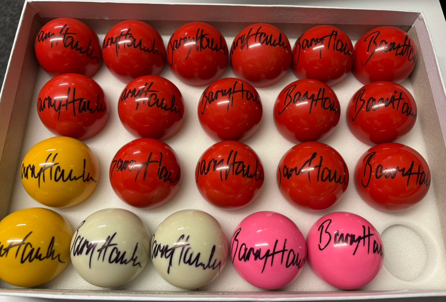 Barry 'The Hawk' Hawkins Signed Red Snooker Ball + Dealer COA