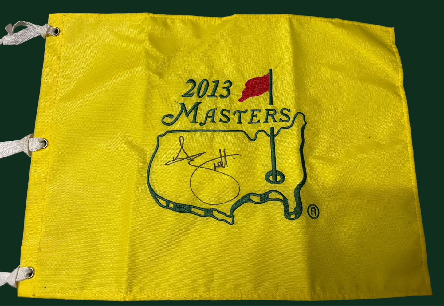 Adam Scott Winner Signed 2013 Augusta Masters Golf Flag + Dealer COA
