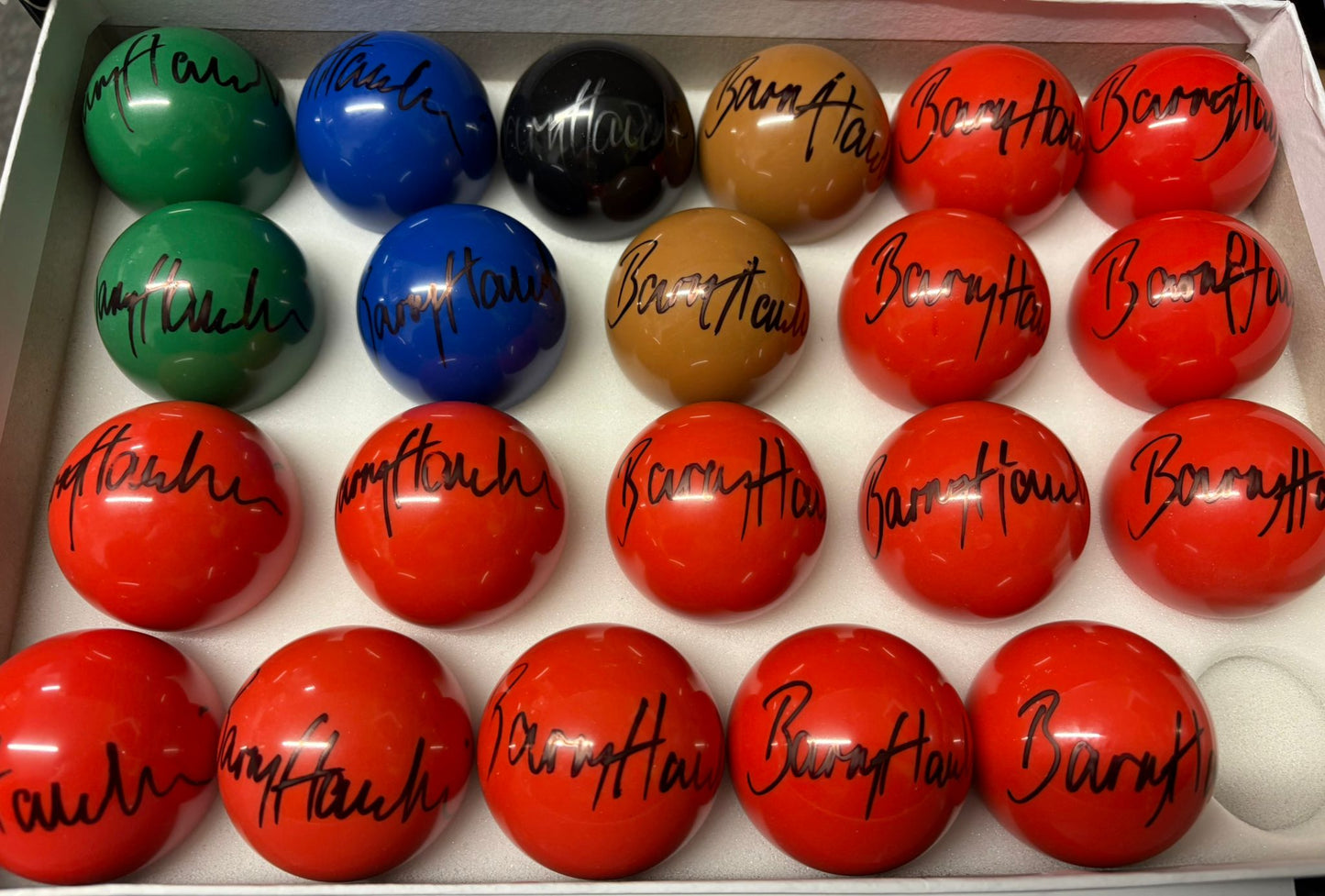 Barry 'The Hawk' Hawkins Signed Blue Snooker Ball + Dealer COA