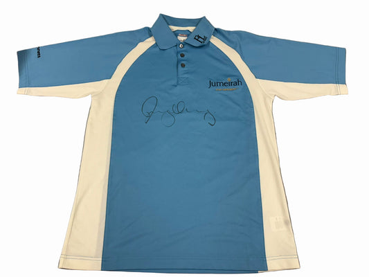 Golf Career Grand Slam Winner Rory McIlroy Signed Blue Jumeirah Golf Shirt + Cert