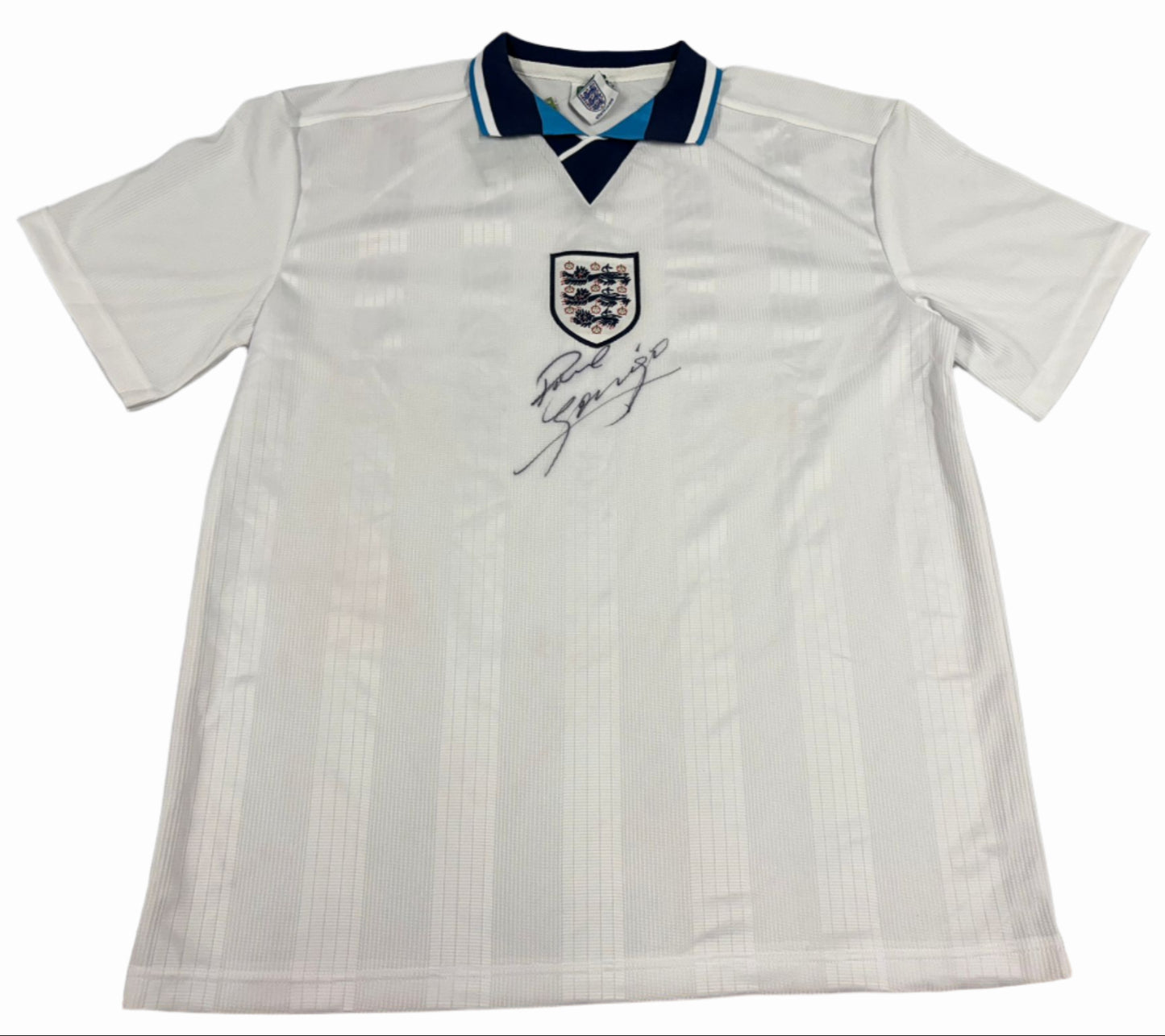 Paul 'Gazza' Gascoigne Signed Retro England Euro 96 Football Shirt + Dealer COA