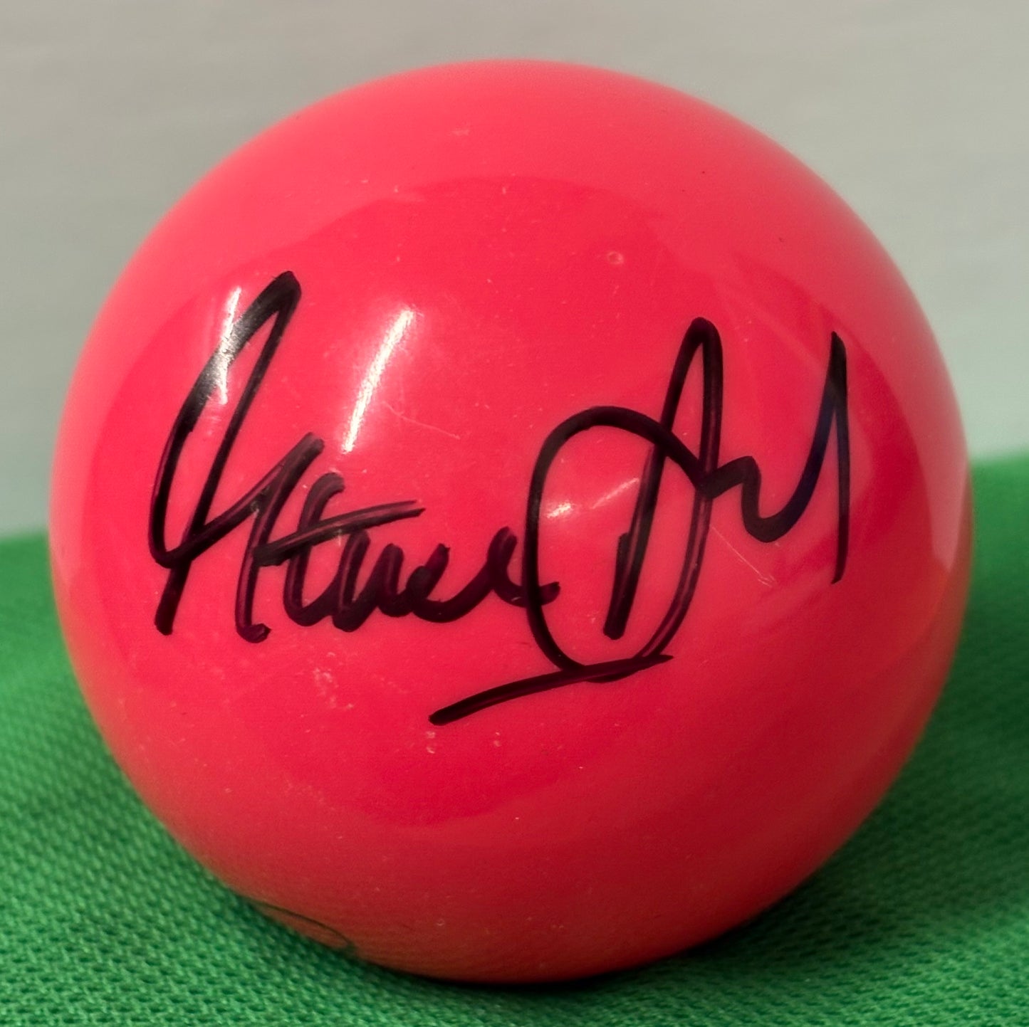 Snooker Legends Dennis Taylor & Steve Davis Signed Pink Snooker Ball + Cert