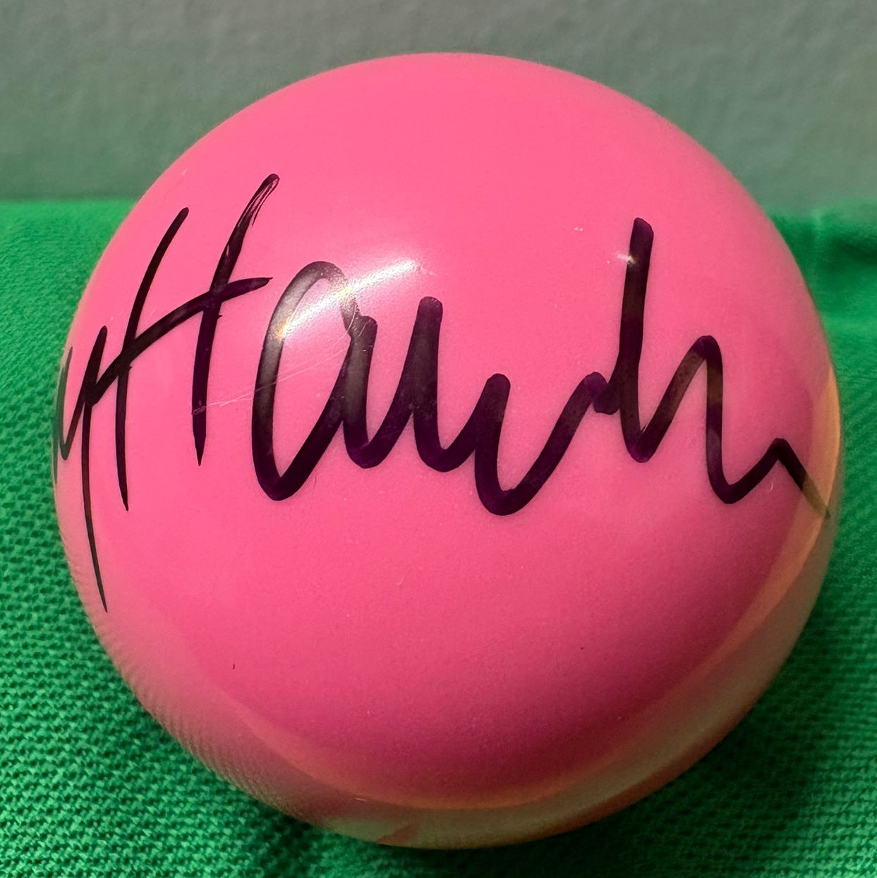 Barry 'The Hawk' Hawkins Signed Pink Snooker Ball + Dealer COA
