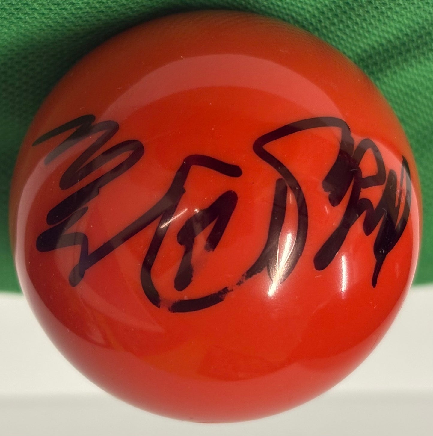 Chinese Snooker Player He Guoqiang Signed Red Snooker Ball + Cert