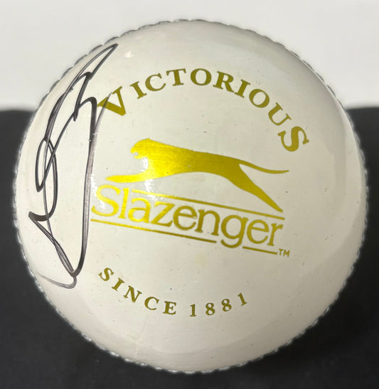 England, Lancashire & Birmingham Phoenix Cricket Player Liam Livingstone Signed White Cricket Ball + COA