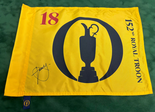 Winner Xander Schauffele Signed 152nd Open at Royal Troon Golf Flag + Cert