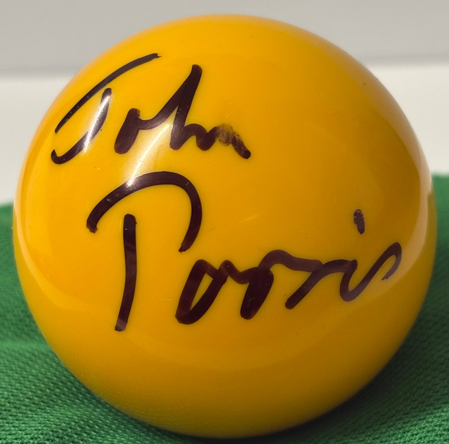 Founder of Parris Snooker Cues John Parris Signed Yellow Snooker Ball + COA