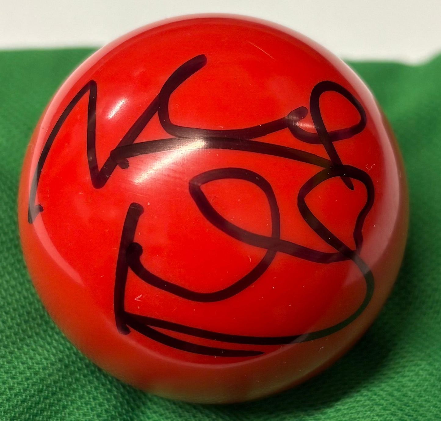 Neal Foulds Signed Full Size Red Snooker Ball + Dealer COA