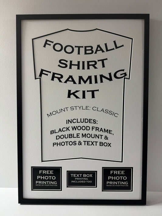 Football Shirt DIY Framing Kit 'Classic' inc Dbl Mount, Text Box & Photos