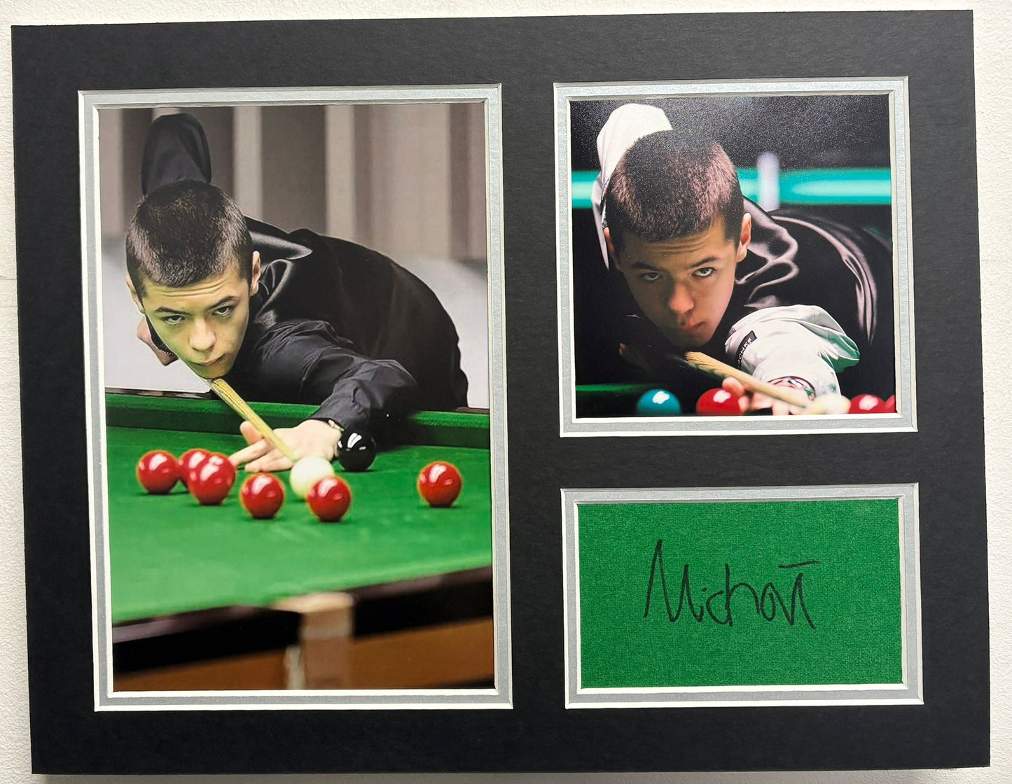 Youngest Ever Snooker Professional Michal Szubarczyk Signed Baize Display + Cert