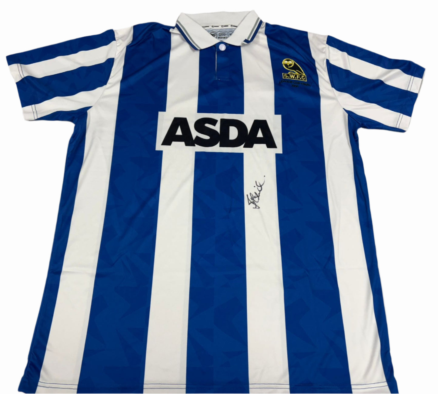 John Sheridan Signed 1991 Sheffield Wednesday League Cup Final Football Shirt + COA
