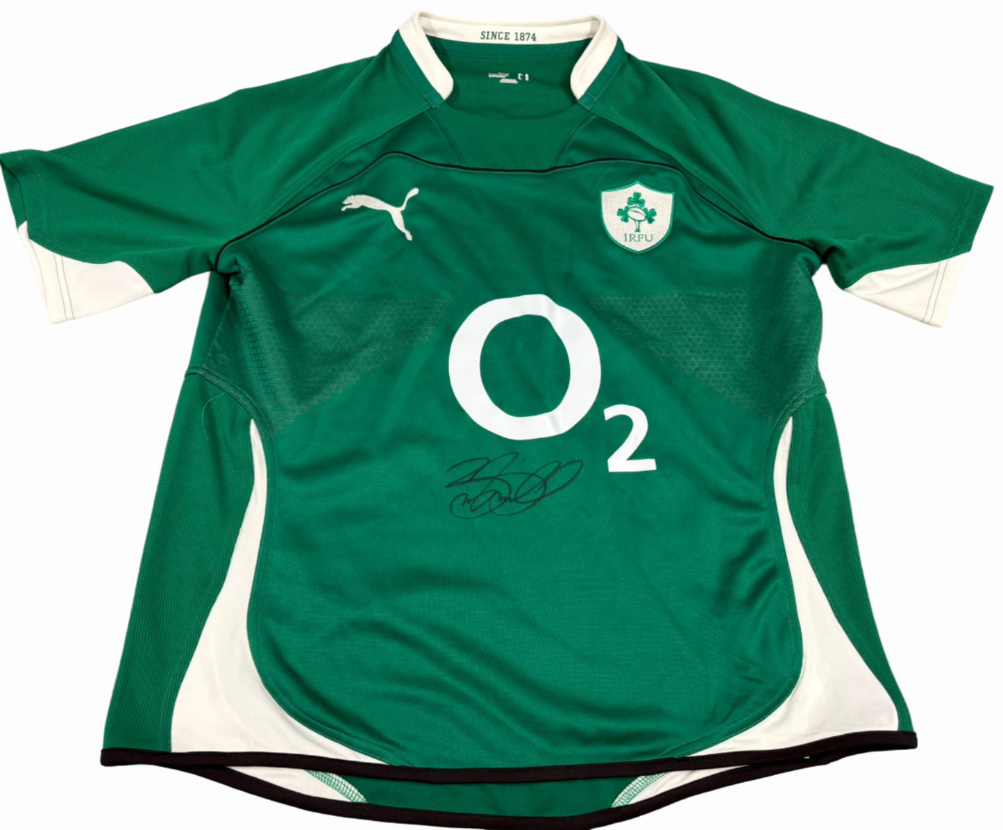 Rugby Legend Brian O'Driscoll Signed Puma O2 Ireland Rugby Shirt + Dealer COA