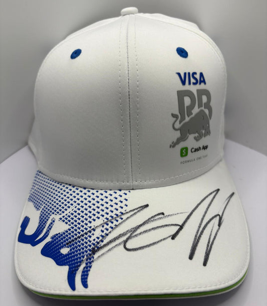 Isack Hadjar & Liam Lawson Visa Cash App Racing Bulls Drivers Signed 9SEVENTY F1 Cap + COA