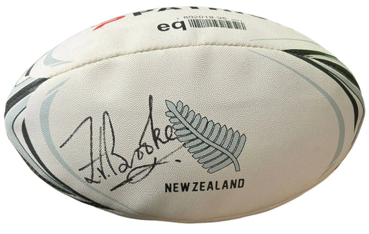 New Zealand Rugby Player Zinzan Brook Signed Full Size Rugby Ball + Cert